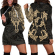 RugbyLife Clothing - Polynesian Tattoo Style Maori - Special Tattoo - Gold Version Hoodie Dress A7 | RugbyLife