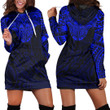 RugbyLife Clothing - Polynesian Tattoo Style Tattoo - Blue Version Hoodie Dress A7 | RugbyLife