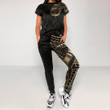 RugbyLife Clothing - Polynesian Tattoo Style Tattoo - Gold Version T-Shirt and Jogger Pants A7