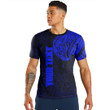 RugbyLife Clothing - (Custom) Polynesian Tattoo Style Snake - Blue Version T-Shirt A7