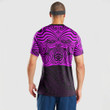 RugbyLife Clothing - Polynesian Tattoo Style Maori Traditional Mask - Pink Version T-Shirt A7