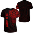 RugbyLife Clothing - (Custom) Polynesian Tattoo Style Mask Native - Red Version T-Shirt A7 | RugbyLife