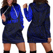 RugbyLife Clothing - (Custom) Polynesian Tattoo Style Turtle - Blue Version Hoodie Dress A7 | RugbyLife
