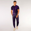 RugbyLife Clothing - Polynesian Tattoo Style Maori Silver Fern - Purple Version T-Shirt and Jogger Pants A7 | RugbyLife