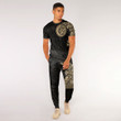 RugbyLife Clothing - Polynesian Tattoo Style Tattoo - Gold Version T-Shirt and Jogger Pants A7 | RugbyLife