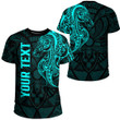RugbyLife Clothing - (Custom) Polynesian Tattoo Style Horse - Cyan Version T-Shirt A7 | RugbyLife