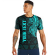 RugbyLife Clothing - (Custom) Polynesian Tattoo Style Horse - Cyan Version T-Shirt A7