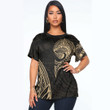 RugbyLife Clothing - Polynesian Tattoo Style Wolf - Gold Version T-Shirt A7