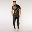 RugbyLife Clothing - Polynesian Tattoo Style Octopus Tattoo - Gold Version T-Shirt and Jogger Pants A7