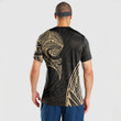 RugbyLife Clothing - Polynesian Tattoo Style Wolf - Gold Version T-Shirt A7