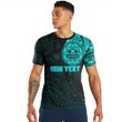 RugbyLife Clothing - (Custom) Polynesian Tattoo Style Sun - Cyan Version T-Shirt A7