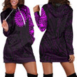RugbyLife Clothing - Polynesian Sun Tattoo Style - Pink Version Hoodie Dress A7 | RugbyLife
