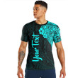 RugbyLife Clothing - (Custom) Polynesian Tattoo Style Melanesian Style Aboriginal Tattoo - Cyan Version T-Shirt A7