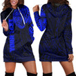 RugbyLife Clothing - (Custom) Polynesian Tattoo Style Snake - Blue Version Hoodie Dress A7 | RugbyLife
