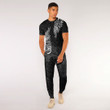 RugbyLife Clothing - Polynesian Tattoo Style Maori Silver Fern - T-Shirt and Jogger Pants A7 | RugbyLife