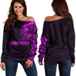 RugbyLife Clothing - (Custom) Polynesian Tattoo Style Tatau - Pink Version Off Shoulder Sweater A7 | RugbyLife