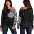 RugbyLife Clothing - Polynesian Sun Tattoo Style Off Shoulder Sweater A7 | RugbyLife