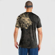 RugbyLife Clothing - Polynesian Tattoo Style Tribal Lion - Gold Version T-Shirt A7