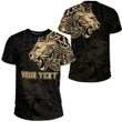 RugbyLife Clothing - Polynesian Tattoo Style Tribal Lion - Gold Version T-Shirt A7 | RugbyLife