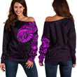 RugbyLife Clothing - Polynesian Tattoo Style Tattoo - Pink Version Off Shoulder Sweater A7 | RugbyLife
