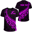 RugbyLife Clothing - (Custom) New Zealand Aotearoa Maori Fern - Pink Version T-Shirt A7 | RugbyLife