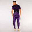 RugbyLife Clothing - (Custom) Polynesian Tattoo Style Flower - Purple Version T-Shirt and Jogger Pants A7