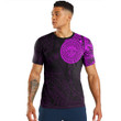 RugbyLife Clothing - Polynesian Sun Mask Tattoo Style - Pink Version T-Shirt A7