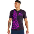 RugbyLife Clothing - New Zealand Aotearoa Maori Silver Fern - Pink Version T-Shirt A7