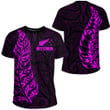 RugbyLife Clothing - New Zealand Aotearoa Maori Silver Fern - Pink Version T-Shirt A7 | RugbyLife