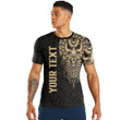 RugbyLife Clothing - (Custom) Polynesian Tattoo Style Mask Native - Gold Version T-Shirt A7