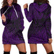 RugbyLife Clothing - Polynesian Tattoo Style Surfing - Purple Version Hoodie Dress A7 | RugbyLife