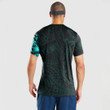 RugbyLife Clothing - Polynesian Tattoo Style Hook - Cyan Version T-Shirt A7
