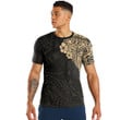 RugbyLife Clothing - Polynesian Tattoo Style Melanesian Style Aboriginal Tattoo - Gold Version T-Shirt A7