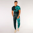 RugbyLife Clothing - (Custom) Special Polynesian Tattoo Style - Cyan Version T-Shirt and Jogger Pants A7 | RugbyLife
