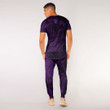 RugbyLife Clothing - Polynesian Tattoo Style - Purple Version T-Shirt and Jogger Pants A7
