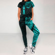 RugbyLife Clothing - (Custom) Polynesian Tattoo Style Snake - Cyan Version T-Shirt and Jogger Pants A7
