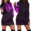 RugbyLife Clothing - Polynesian Tattoo Style Snake - Pink Version Hoodie Dress A7 | RugbyLife