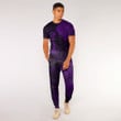 RugbyLife Clothing - (Custom) Polynesian Tattoo Style Melanesian Style Aboriginal Tattoo - Purple Version T-Shirt and Jogger Pants A7 | RugbyLife