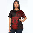 RugbyLife Clothing - Polynesian Tattoo Style Tiki - Red Version T-Shirt A7