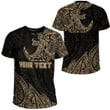 RugbyLife Clothing - (Custom) Polynesian Tattoo Style Surfing - Gold Version T-Shirt A7 | RugbyLife