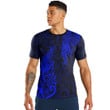 RugbyLife Clothing - Polynesian Tattoo Style Maori Silver Fern - Blue Version T-Shirt A7
