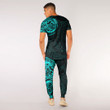 RugbyLife Clothing - Special Polynesian Tattoo Style - Cyan Version T-Shirt and Jogger Pants A7