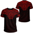 RugbyLife Clothing - Polynesian Tattoo Style Tattoo - Red Version T-Shirt A7 | RugbyLife