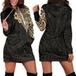 RugbyLife Clothing - Polynesian Tattoo Style Melanesian Style Aboriginal Tattoo - Gold Version Hoodie Dress A7 | RugbyLife