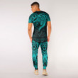 RugbyLife Clothing - Polynesian Tattoo Style - Cyan Version T-Shirt and Jogger Pants A7