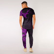 RugbyLife Clothing - Polynesian Tattoo Style Crow - Pink Version T-Shirt and Jogger Pants A7