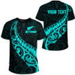 RugbyLife Clothing - (Custom) New Zealand Aotearoa Maori Fern - Cyan Version T-Shirt A7 | RugbyLife
