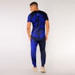 RugbyLife Clothing - Polynesian Tattoo Style Maori - Special Tattoo - Blue Version T-Shirt and Jogger Pants A7