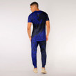 RugbyLife Clothing - (Custom) Polynesian Tattoo Style Surfing - Blue Version T-Shirt and Jogger Pants A7