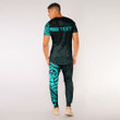 RugbyLife Clothing - (Custom) Polynesian Tattoo Style - Cyan Version T-Shirt and Jogger Pants A7